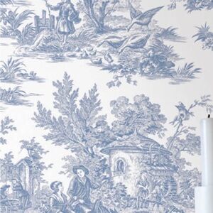 Blue Toile Wallpaper